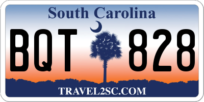 SC license plate BQT828