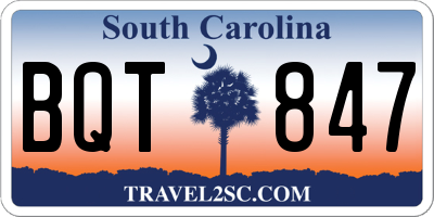 SC license plate BQT847