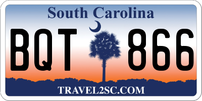 SC license plate BQT866