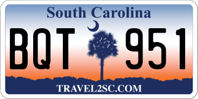 SC license plate BQT951
