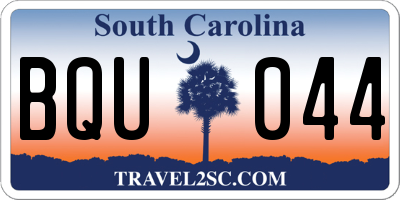 SC license plate BQU044