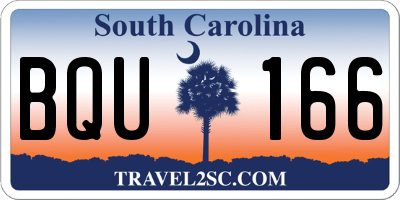 SC license plate BQU166