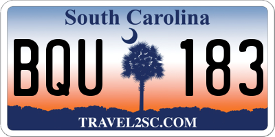 SC license plate BQU183