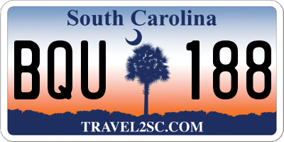SC license plate BQU188