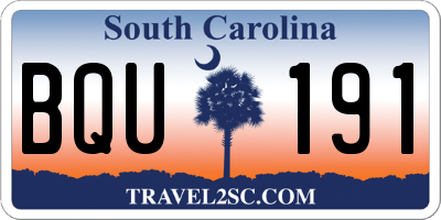 SC license plate BQU191