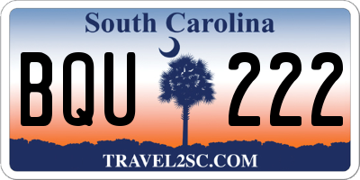 SC license plate BQU222