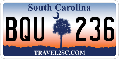 SC license plate BQU236