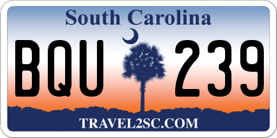 SC license plate BQU239