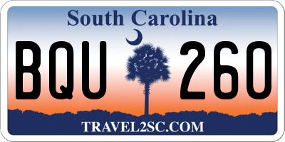 SC license plate BQU260