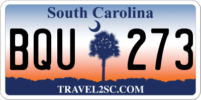 SC license plate BQU273