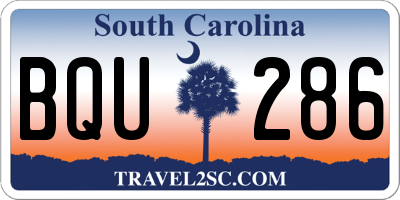 SC license plate BQU286
