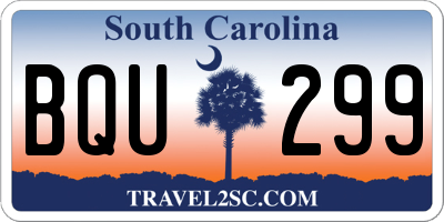 SC license plate BQU299