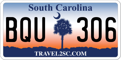 SC license plate BQU306