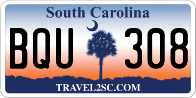 SC license plate BQU308