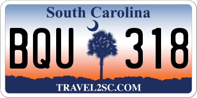 SC license plate BQU318