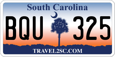 SC license plate BQU325