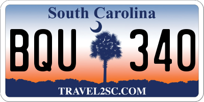 SC license plate BQU340