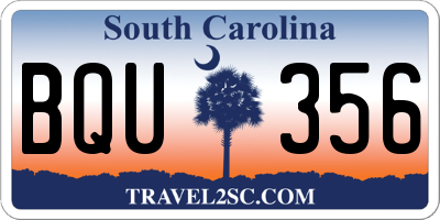 SC license plate BQU356