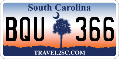 SC license plate BQU366