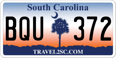 SC license plate BQU372