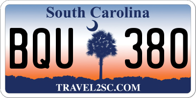 SC license plate BQU380