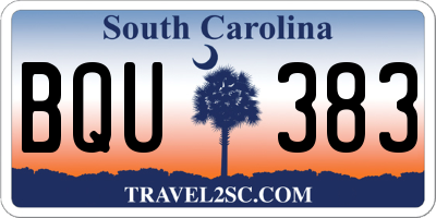 SC license plate BQU383