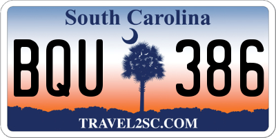 SC license plate BQU386