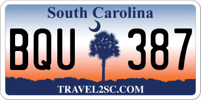 SC license plate BQU387
