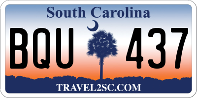 SC license plate BQU437