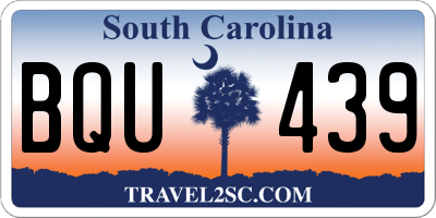 SC license plate BQU439
