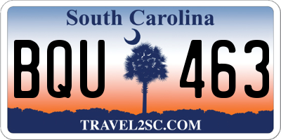 SC license plate BQU463