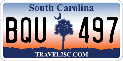 SC license plate BQU497