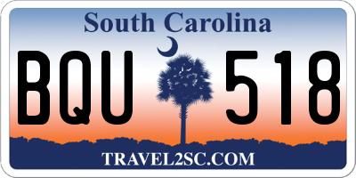 SC license plate BQU518