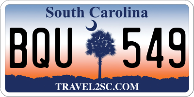SC license plate BQU549