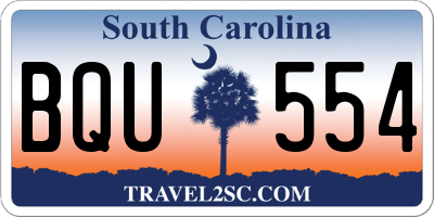 SC license plate BQU554