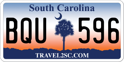 SC license plate BQU596