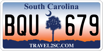 SC license plate BQU679