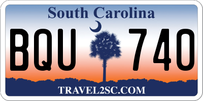 SC license plate BQU740