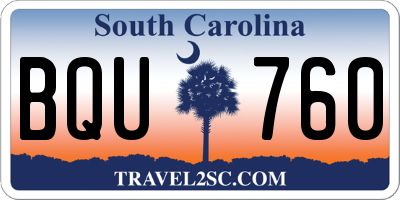 SC license plate BQU760