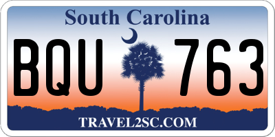 SC license plate BQU763