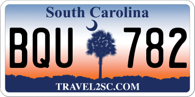 SC license plate BQU782