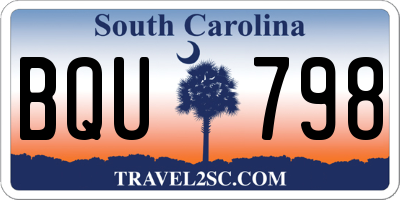 SC license plate BQU798