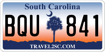 SC license plate BQU841