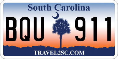 SC license plate BQU911