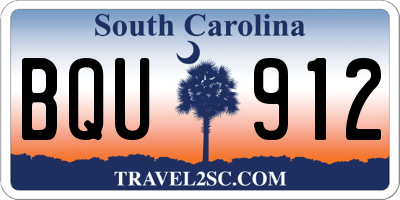 SC license plate BQU912