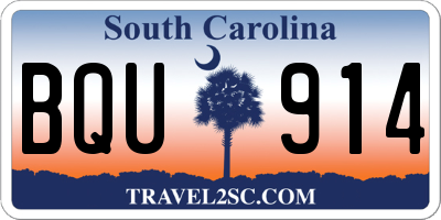 SC license plate BQU914