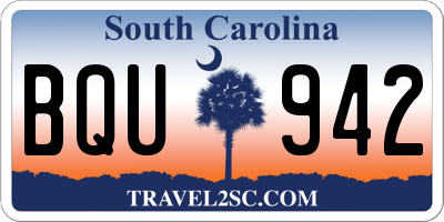 SC license plate BQU942