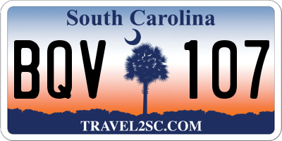 SC license plate BQV107