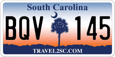SC license plate BQV145