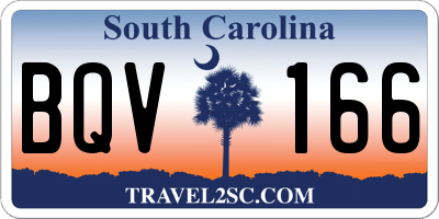 SC license plate BQV166